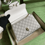 Gucci Horsebit 1955 Shoulder Bag Beige White Canvas - Image 6