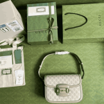 Gucci Horsebit 1955 Small Shoulder Bag Beige White Canvas - Image 6