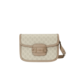 Gucci Horsebit 1955 Small Shoulder Bag Beige White Canvas
