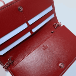 Gucci Horsebit 1955 Chain Wallet Red Leather GG Canvas - Image 5