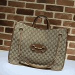 Gucci Horsebit 1955 Tote Bag Brown Canvas & Leather - Image 5
