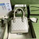 Gucci Horsebit 1955 Mini Bag Beige White Canvas - Image 2
