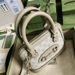 Gucci Horsebit 1955 Mini Bag Beige White Canvas - Image 8