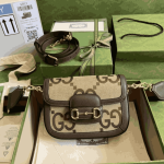 Gucci Horsebit 1955 Mini Shoulder Bag Brown Canvas - Image 3