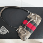Gucci Horsebit Chain Small Shoulder Bag Beige Brown GG Canvas - Image 8