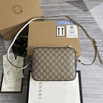 Gucci Horsebit 1955 Shoulder Bag Beige White GG Canvas - Image 8