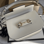 Gucci Horsebit 1955 Shoulder Bag White Leather - Image 5