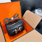 Hermès Constance 19 Shiny Alligator Leather Handbag Black - Image 6