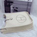 Hermès Evelyne Amazone Clemence Leather Crossbody Bag White - Image 3