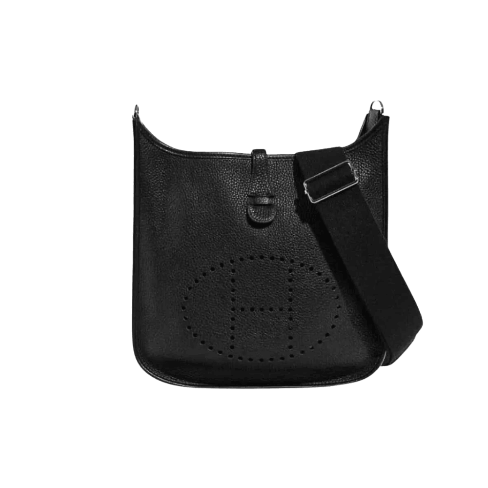 Hermès Evelyne Bag Black Hermès Evelyne Clemence Leather Crossbody Bag Black - Image 1
