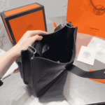 Hermès Evelyne Clemence Leather Crossbody Bag Black - Image 3