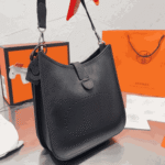 Hermès Evelyne Clemence Leather Crossbody Bag Black - Image 4
