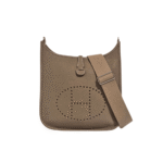 Hermès Evelyne Clemence Leather Crossbody Bag Etoupe
