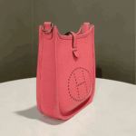 Hermès Mini Evelyne Clemence Leather Crossbody Bag Rose Azalee - Image 4