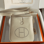 Hermès Evelyne Leather Crossbody Bag Ivory Cream - Image 4