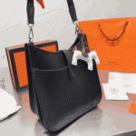Hermès Evelyne Clemence Leather Crossbody Bag Black - Image 6