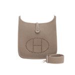 Hermès Evelyne PM Clemence Leather Crossbody Bag Etoupe