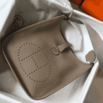 Hermès Evelyne PM Clemence Leather Crossbody Bag Etoupe - Image 7