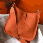 Hermès Evelyne PM Clemence Leather Crossbody Bag Orange Feu - Image 3