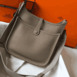 Hermès Evelyne PM Clemence Leather Crossbody Bag Etoupe - Image 6