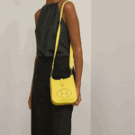 Hermès Evelyne Amazone Taurillon Clémence Leather Crossbody Bag Lime - Image 4