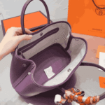 Hermès Garden Party 30 Leather Tote Bag Purple - Image 2