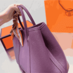 Hermès Garden Party 30 Leather Tote Bag Purple - Image 3