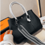 Hermès Garden Party 30 Tote Bag with Patterned Strap Black - Image 5