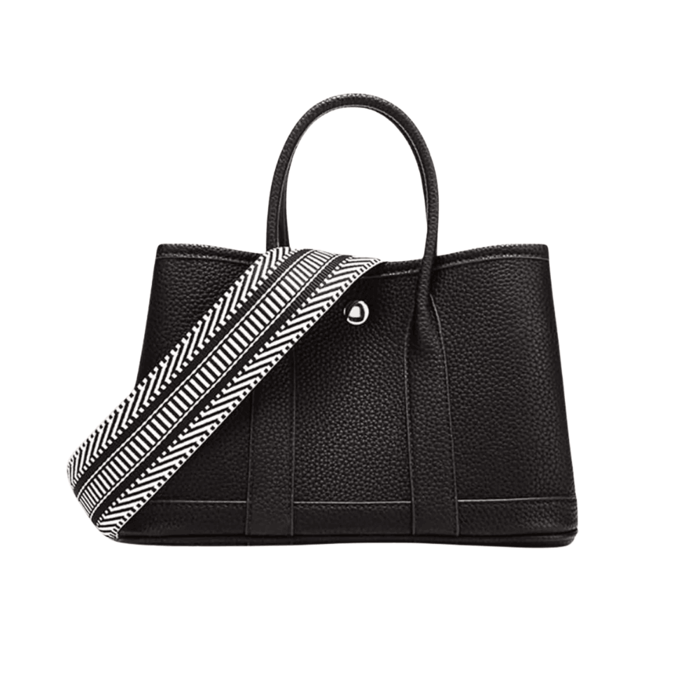 Hermès Garden Party 30 Tote Bag with Patterned Strap Black Hermès Garden Party 30 Tote Bag with Patterned Strap Black - Image 1