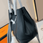 Hermès Garden Party 30 Tote Bag with Patterned Strap Black - Image 3