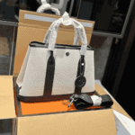 Hermès Garden Party 30 Canvas & Leather Tote Bag Black - Image 3