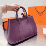 Hermès Garden Party 30 Leather Tote Bag Purple - Image 4