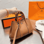 Hermès Garden Party Mini Leather Tote Bag Brown - Image 6