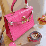 Hermès Kelly 25 Alligator Leather Handbag Pink - Image 5
