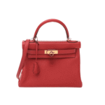 Hermès Kelly 25 Togo Leather Handbag Rouge Casaque