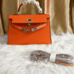 Hermès Kelly Mini Epsom Leather Handbag Orange - Image 3
