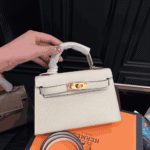 Hermès Kelly Mini Epsom Leather Handbag Craie Cream - Image 2