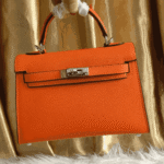 Hermès Kelly Mini Epsom Leather Handbag Orange - Image 6