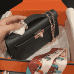 Hermès Kelly Mini Epsom Leather Handbag Black & Gold - Image 3