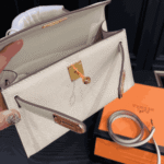 Hermès Kelly Mini Epsom Leather Handbag Craie Cream - Image 6