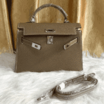 Hermès Kelly Mini Epsom Leather Handbag Etoupe - Image 7