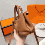 Hermès Garden Party Mini Leather Tote Bag Brown - Image 7