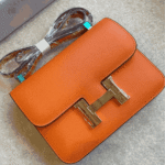 Hermès Mini Constance Epsom Leather Handbag Orange - Image 2