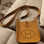 Hermès Mini Evelyne Clemence Leather Crossbody Bag Brown - Image 2