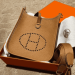 Hermès Mini Evelyne Clemence Leather Crossbody Bag Brown - Image 4