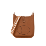 Hermès Mini Evelyne Clemence Leather Crossbody Bag Dark Brown