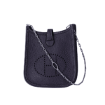 Hermès Mini Evelyne Clemence Leather Crossbody Bag Bleu Nuit