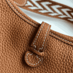 Hermès Mini Evelyne Clemence Leather Crossbody Bag Dark Brown - Image 4