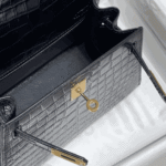 Hermès Mini Kelly K20 Leather Handbag Black Gold Hardware - Image 6