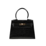 Hermès Mini Kelly K20 Leather Handbag Black Gold Hardware